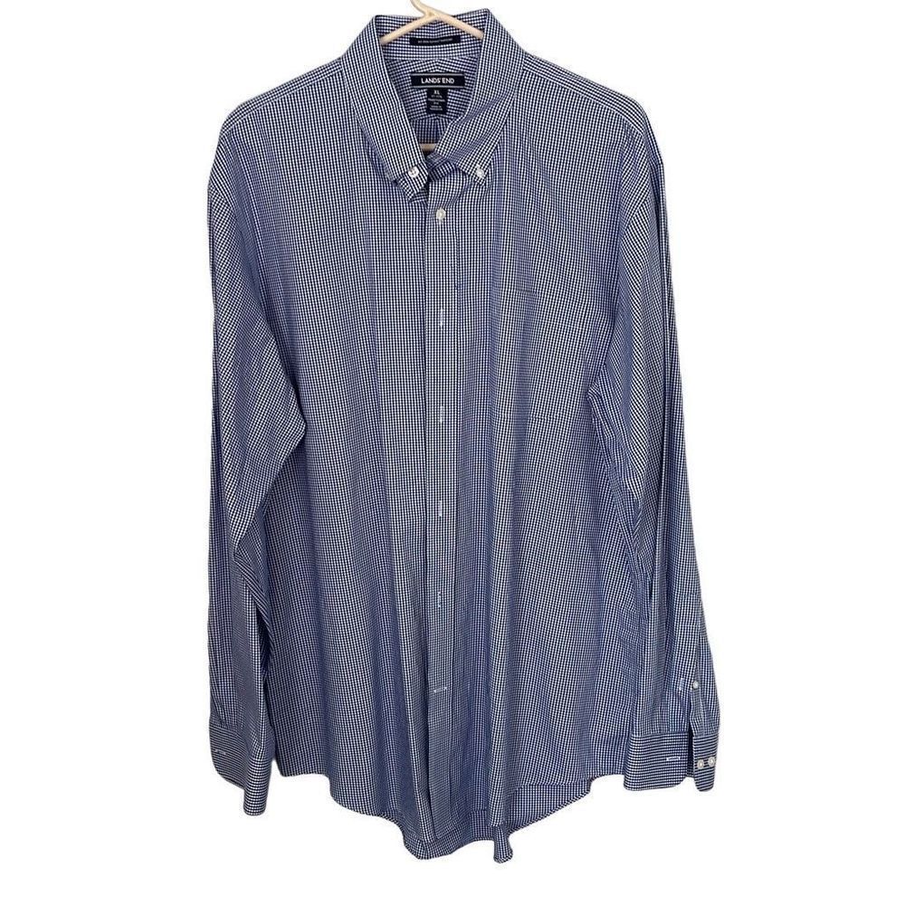 Lands End Supima Pinpoint Cotton Shirt No Iron Traditional Fit Size XL 17-171/2
